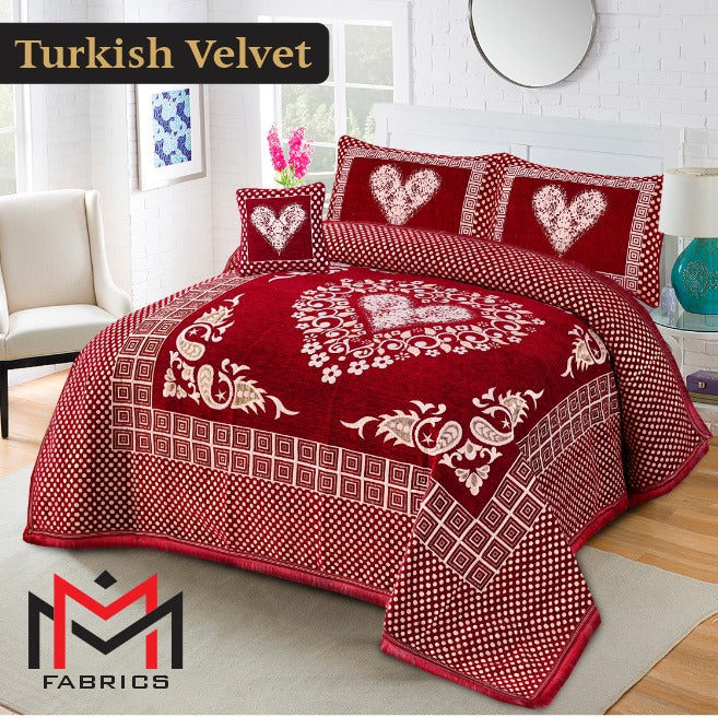 4PC Turkish Velvet Bedsheet