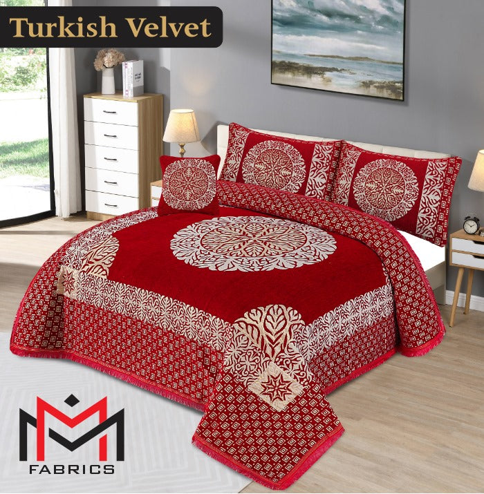 4PC Turkish Velvet Bedsheet