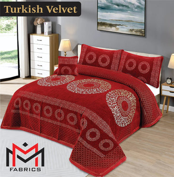 4PC Turkish Velvet Bedsheet