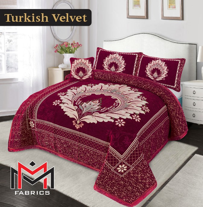 4PC Turkish Velvet Bedsheet