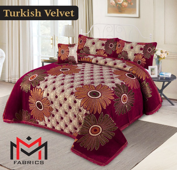 4PC Turkish Velvet Bedsheet