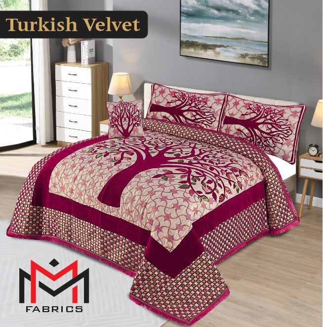 4PC Turkish Velvet Bedsheet